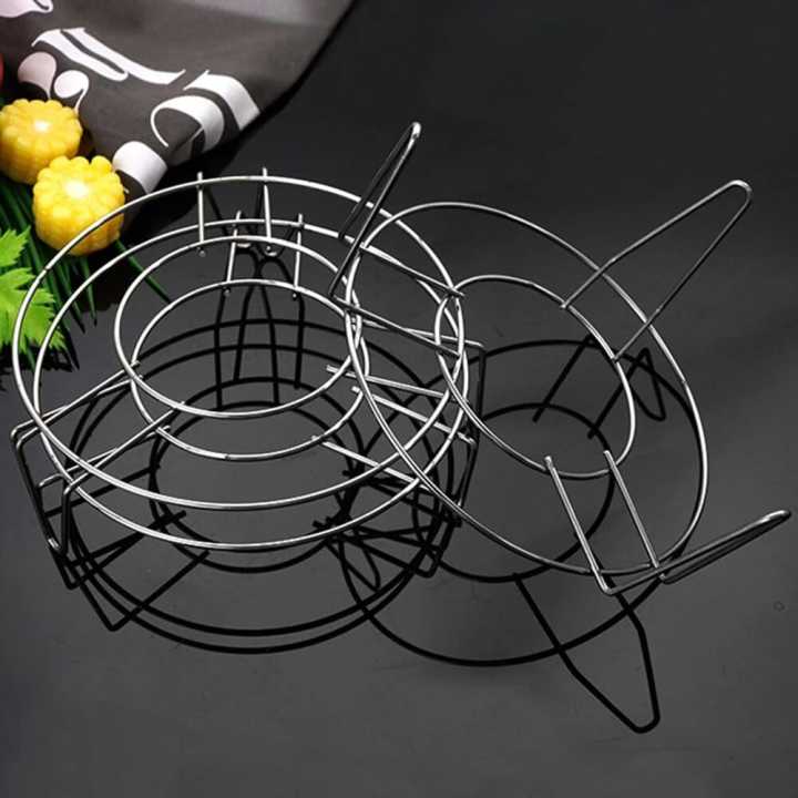 2pcs Stainless Steel Pot Steaming Rack Round Durable Multi-Purpose Steam Tray Cookware Stock Cooking Stand Kitchen Accessories