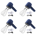 4X Cordless Hand Mixer Twin Stick Electric Whisk USB Rechargeable Handheld Electric Mixing 3 Speed Egg Beater for Baking. 