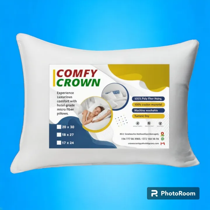 PILLOW COMFY CROWN POLY FIBER PILLOW- 18X27 HOTEL GRADE