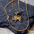 Gold plated 06MM Snake Rope Chain 18/24 Inch With Sri Lanka flag lion pendent. 
