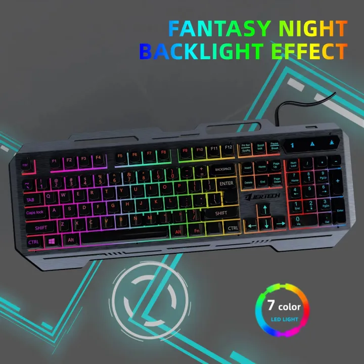 Jertech Keyboard JERTECH KM960 Gamer Keyboard and Mouse Backlit LED Metal RGB Gaming ...
