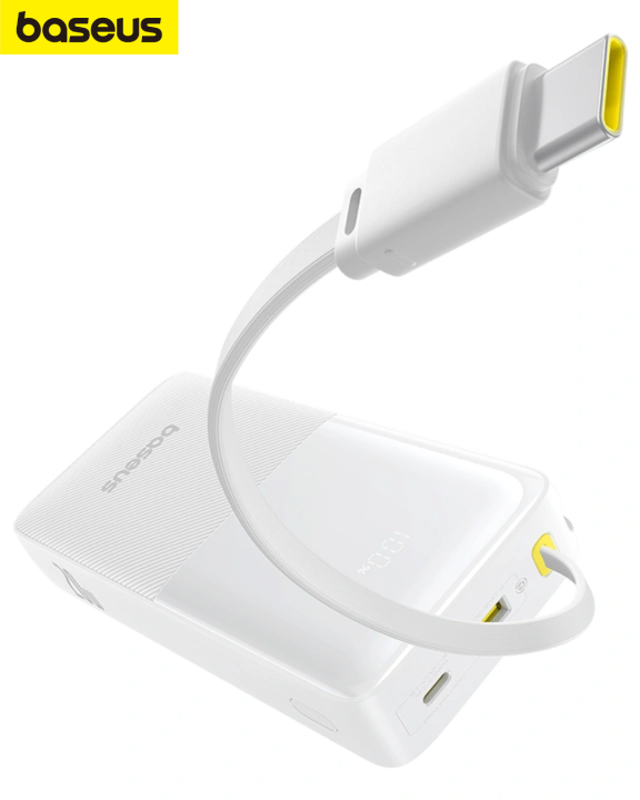 Baseus Bipow 2 Digital Display Power Bank With Built-in USB-C Cable 10000mah 20W