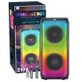 Brodu BTS-1908 Bass Portable 8 inch Subwoofer Bluetooth Karaoke Speaker with Dual Wireless MIC. 