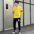 Boys Suit Trendy Handsome Loose Korean Style Short Sleeve T T-shirt Summer New Fashion Brand Gym Clothes Set Matching. 