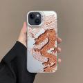 Casing For iPhone 11 12 13 Pro X XS Max XR Cellphone Case Hard Silver Black White Colorful Matte IMD New Year Chinese Dragon Laser Style Lucky Fashion Cartoon Shockproof Hot Cover INS Cute. 
