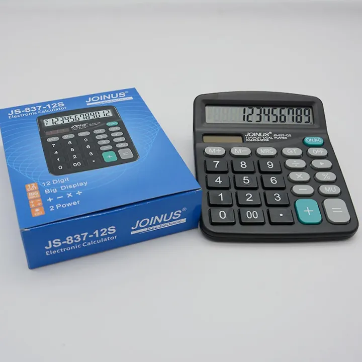 Joinus JS-837-12s Electronic Calculator Desk Calculator, 12-digit Solar Battery Calculator