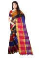 Women's Checkered Cotton Silk Saree and Soft Shinning With Blouse Piece (Multicolor). 