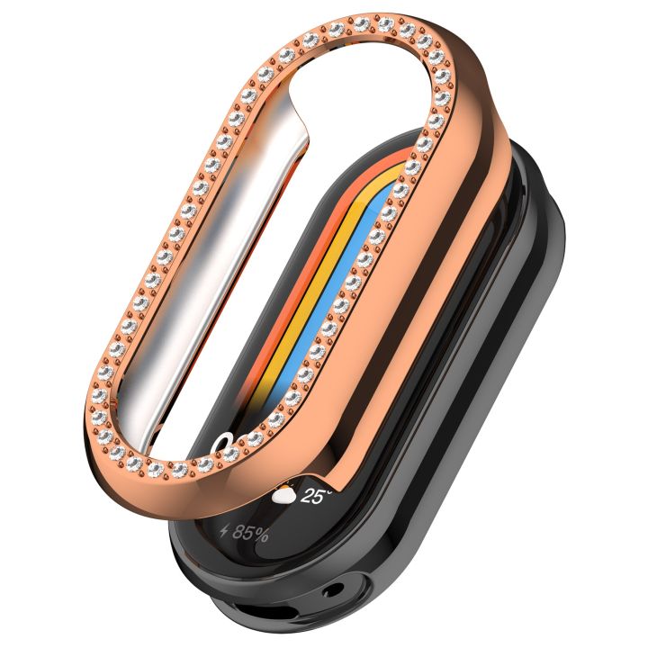 (New)Diamond Half Pack Hollow PC Watch Protective Case For Xiaomi Mi Band 8