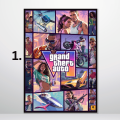 A3/A4 Size Framed wall posters GTA 3 Gta vice city Gta 5 Gta 6 Grand Theft Auto game series wall posters wall decorations for any room. 