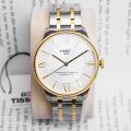 Silver Gold Two Tone Mix Stainless Steel Luxury Men Watch Quartz Analog Business Chain Casual Wrist Dial Watches For Boys Gents White PT. 