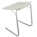 White Adjustable Portable Table-Mate II Tray Holder Large Folding Adjusting Convenient Move Moveable Table for Laptop Breakfast Food Cup Plate Paper Documents TV Television Electric Devices Work from Home Office Hospital Room Bed Kitchen Living Lifestyle. 