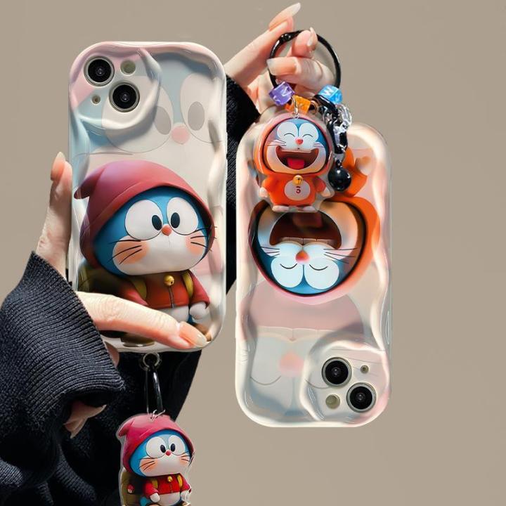 Case%20Cover%20For%20IPhone%2011%20Pro%20Max%2012%2013%20MIni%206%206S%20Plus%206+%2013Mini%20Phone%20Casing%20Soft%20Clear%20Silicone%20Wavy%20Texture%20Cartoon%20Cute%203D%20Doraemon%20Bracelet%20INS%20Back%20Cover%20TPU%20Shockproof%20Luxury%20Cute%20Cartoon%20Fashion%20Full%20Protection%20-%20Image%202