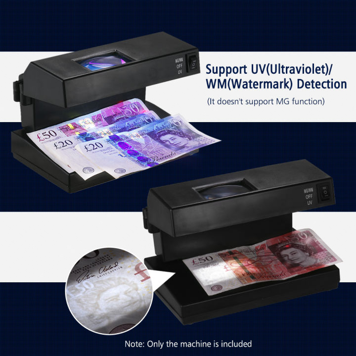 Portable%20Desktop%20Counterfeit%20Bill%20Dete-ctor%20Cash%20Currency%20ba-nknotes%20Notes%20Checker%20Machine%20Support%20Ultraviolet%20UV%20and%20Watermark%20Detection%20with%20Magnifier%20Forged%20Money%20Tester%20for%20USD%20EURO%20POUND,%20US%20Plug%20-%20Image%207