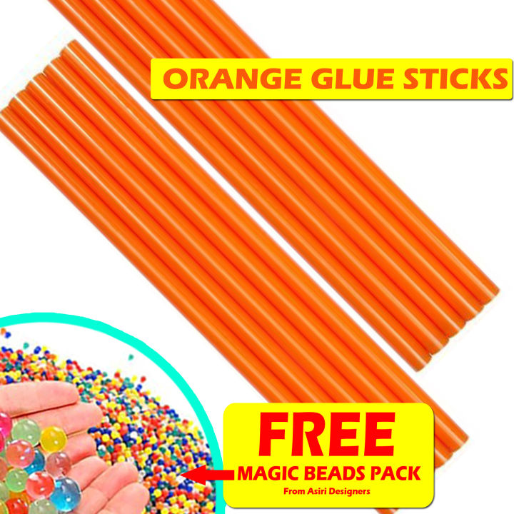 Orange Glue Sticks 10 Pcs