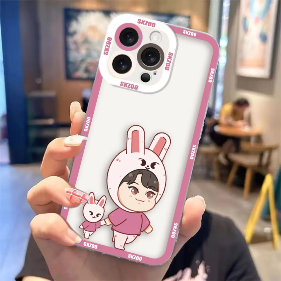 nurkorki 2 Pezzi Nero Cover per Xiaomi Redmi Note 10 Pro 4G 6,67,Custodia con Kpop Stray Kids Skzoo Design per Donne Skz Fans,Morbido TPU Cartoon Silicone Antiurto Protettiva Bumper Case,Animale