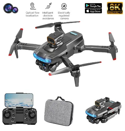 High-end drone flycam P15 pro dual camera 4k full HD, Wifi connection from phone transmits from a distance of 500m, anti-collision sensor