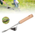 Migeet Garden Hand Weeder Stainless Steel Premium Gardening Tool for Weeding Wood Handle for Home Gardens Small Gardens and Lawns. 