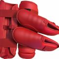 KARATE FOOT & SHIN Pads - S,M,L Sizes - Red or Blue Colour. 