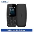 Nokia 105 Dual Sim 4th Edition With Warranty Feature Push button Phone 1.77" Display Battery Long Standby Flashlight Radio. 