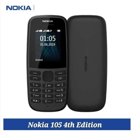 Nokia 105 Dual Sim 4th Edition With Warranty Feature Push button Phone 1.77" Display Battery Long Standby Flashlight Radio