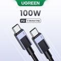 UGREEN 60W 100W 240W USB-C Cable Type C to C Fast Charging Cable USB2.0 Aluminum Braided Cable for iPhone 15 Series SAMSUNG S24 S23 Ultra iPad Pro Macbook MacBook Air 2020 Matebook iPad Pro infinix 3m 2m 1m 0.5m. 