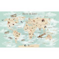 Custom Cartoon Animal World Map Background Wall 3D Wallpaper Living Room Bedroom Children Decoration Papier Peint Mural Tapety. 