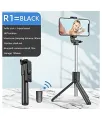Wireless R1 Bluetooth Selfie Stick Remote Included, Hold up stand Selfie Stick. 