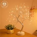 LED Night Light Mini Christmas Tree Copper Wire Garland Lamp For Kids Home Bedroom Decoration Decor Fairy Light Holiday lighting. 