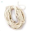 3x 10M Soft Braided Cord Natural Cotton Rope Thread Cord Light Beige 5mm. 