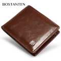 Bostanten PU Leather Tri-Fold Zipper Coin Wallet For Men. 