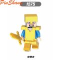 PinShang My World Lego Minecraft Minifigures Steve Alex Zombie Iron Golem Enderman Model Building Blocks. 