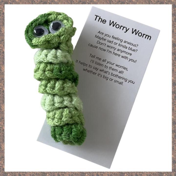 Handmade Emotional Support Worry Worm Gift, Crochet Worry Worm ...