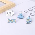 Science Teacher Gift Beaker Microscope Brooches Badges Enamel Pin Science. 