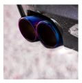 62mm Car Exhaust Tail Pipe Muffler Stainless Steel Double Oblique Outlet End Pipe Paint Blue. 