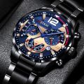 Fashion Mens Watches Luxury Stainless Steel Quartz Wristwatch Calendar Luminous Clock Men Business Casual Watch. 