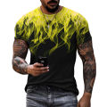 Colorful Flame Graphic 3D Printing Summer Men's Short Sleeved T-shirt O-neck Street Fashion Oversized Casual Top. 