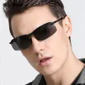 OQ BOGA 1 Piece Unisex Outdoor Anti-UV Black Oval Frame Sunglasses Men Women Eye Protection Half Rim Sun Glasses UV400. 