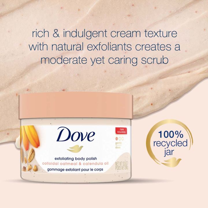 DOVE%20Gentle%20Exfoliating%20Body%20Polish%20Colloidal%20Oatmeal%20&%20Calendula%20Oil%20-%20298%20g%20-%20Image%202