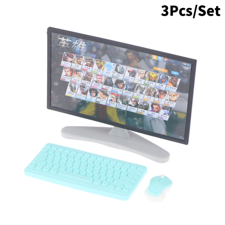3Pcs/Set%201:12%20Dollhouse%20Miniature%20Desktop%20Computer%20Keyboard%20Mouse%20TV%20Model%20Home%20Decor%20Toy%20Doll%20House%20Accessories%20MJK%20-%20Image%208