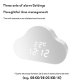 Alarm Clock Cloud Clock Bedside Snooze Small Alarm Clock Student Calendar Luminous LED Voice Digital USB Home Clock A. 
