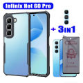 ShockProof Case for Infinix Hot 60 Pro Ceramic Tempered Glass 3 in 1 Infinix Hot 60 Hot 60i Screen Protector Camera Lens Film. 