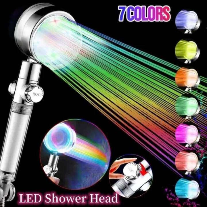 LED 7 Colors/Temperature Control 3 Color Shower Head Automatically ...