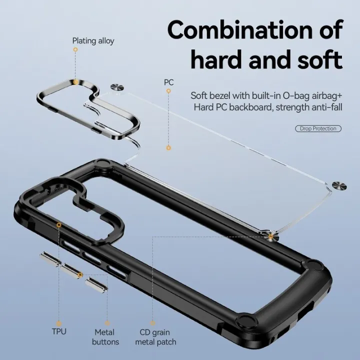 HODON%20Transparent%20Back%20Phone%20Cases%20For%20Samsung%20Galaxy%20S26%20S25%20S24%20S23%20S22%20Ultra%20S21%20S24%20Plus%20Plating%20Camera%20Frame%20Case%20For%20A52%20A32%20Pure%20Color%20Bumper%20Protect%20-%20Image%204