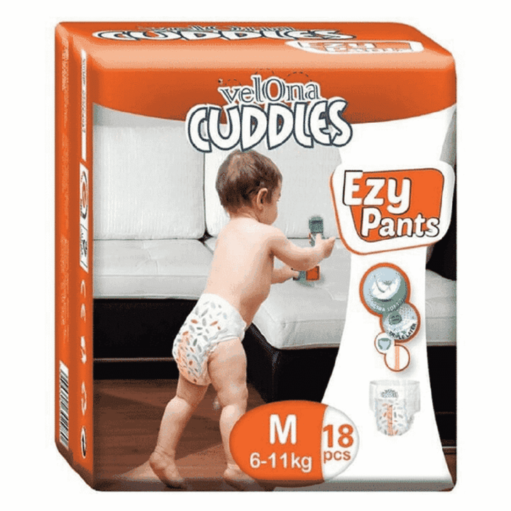 Velona Cuddles Ezy Pants Disposable Baby Diapers Medium (6kg to 11kg) 18Pcs