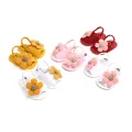 Cute Flower Baby Sandals - Soft Sole Infant Crib Shoes. 