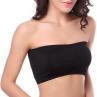 Women Solid Color Padded Tube Top Bandeau Strapless Bra Brassiere Chest Wrap. 