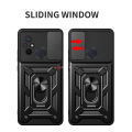 PlusCase for Xiaomi Redmi 12C Phone Casing Slide Lens Armor Case Shockproof Stand Holder Camera Protect Back Cover. 