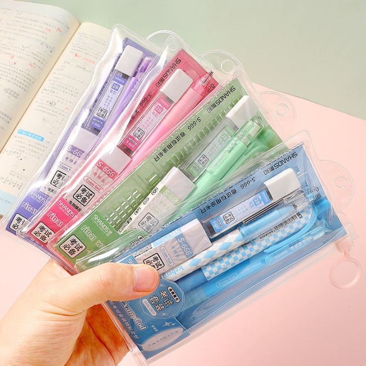 6pcsset%20Student%20Exam%20Stationery%20Set,%202pcs%20Black%20Ink%20Gel%20Pen,%201pc%20Drawing%20Ruler,%201pc%20Pencil%20+%201pc%20Pencil%20Refill%20+%201pc%20Eraser,%20Lea%20-%20Image%202