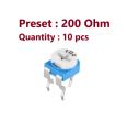 10 pcs of 200 Ohm 201 Semi Fixed Variable Resistor Preset. 