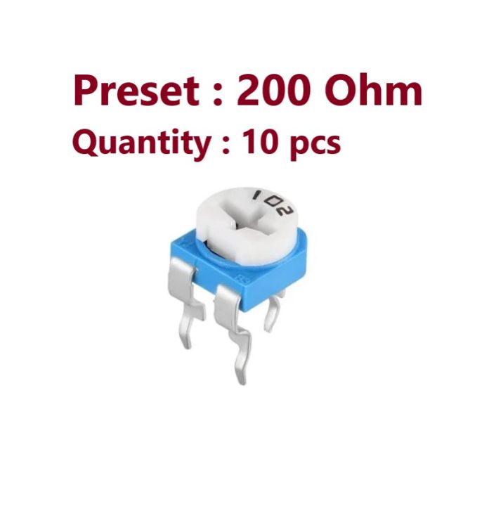 10 pcs of 200 Ohm 201 Semi Fixed Variable Resistor Preset